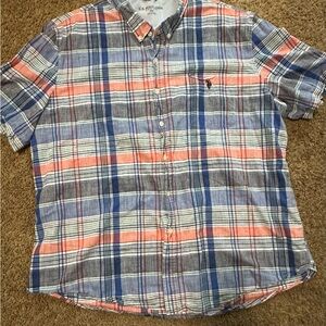 U.S. Polo Assn. Men's Casual Plaid Shirt - Blue, Red, and White